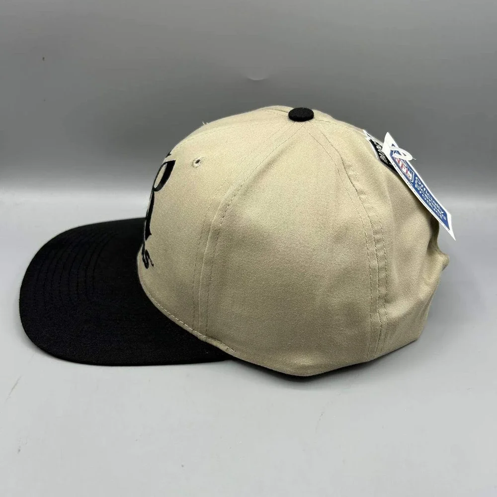 Vintage Las Vegas Raiders NFL Hat Men Beige Twins Enterprise Snap Back Cap New